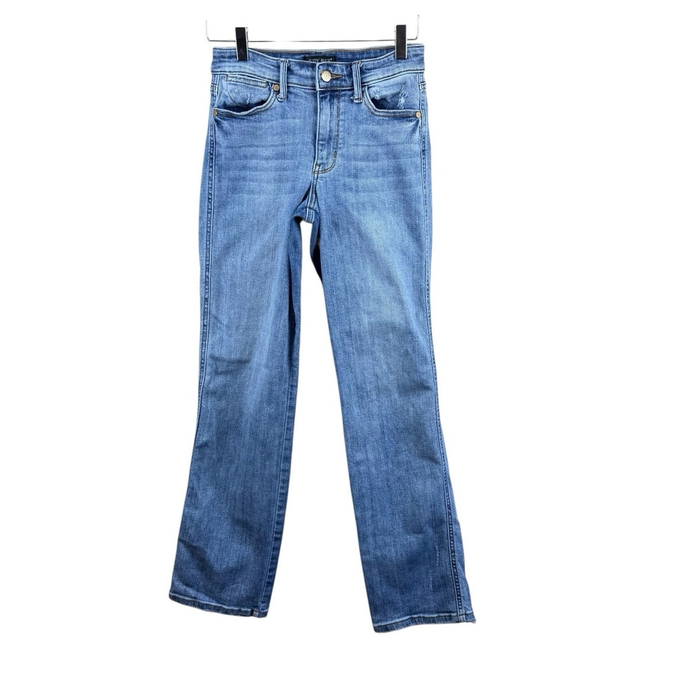 Judy Blue Dad Jean Straight Leg Mid Rise Blue Denim Jeans Womens 0/24